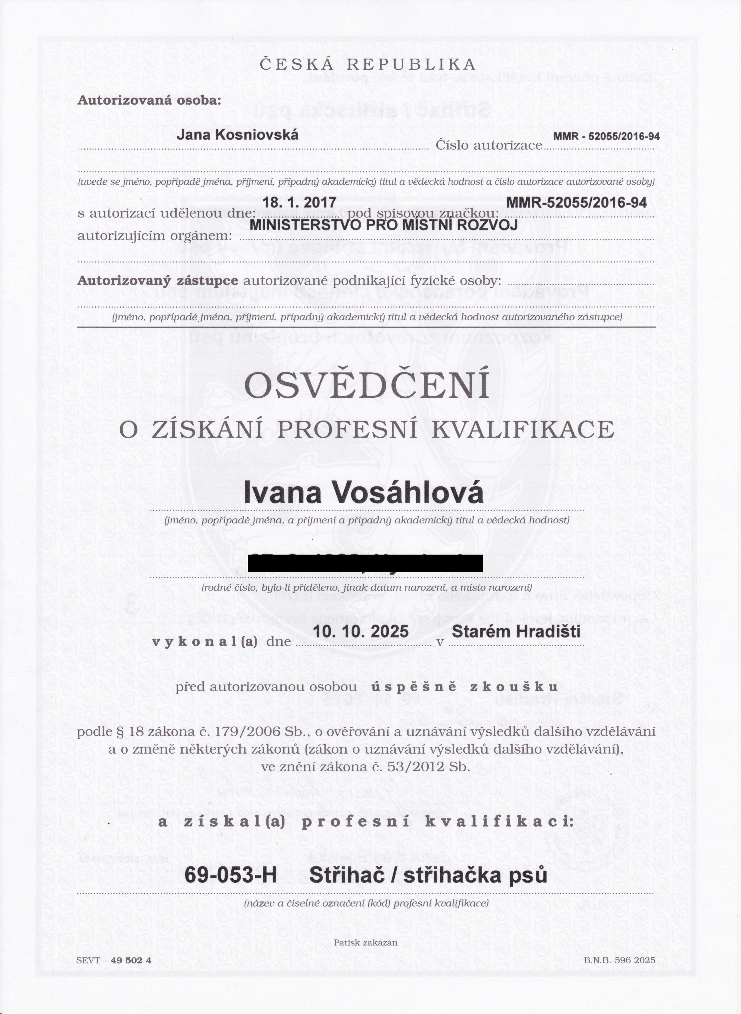 Certifikát