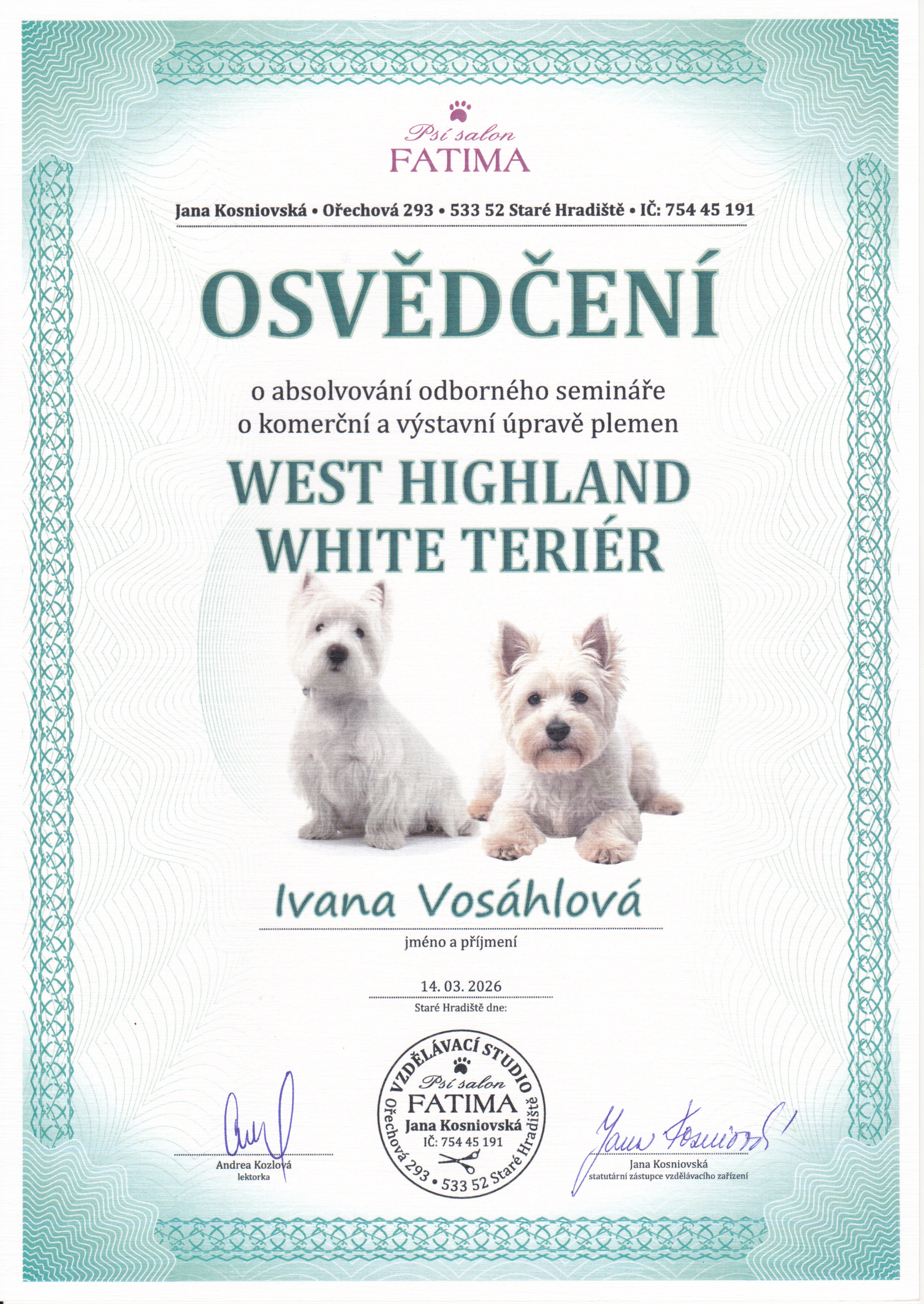 Certifikát